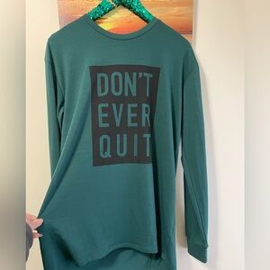 Lularoe Hudson long sleeve green don’t ever quit
